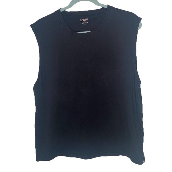 J. Crew Red Oarsman Tag USA Made Black Muscle Tee Top 100% Cotton L - Picture 1 of 5